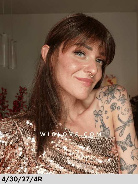 calata rokoko hair company parrucca sintetica termoresistente liscia con frangetta monofilamento vortice fatta a macchina parrucca piastrabile dispositivo medico ce