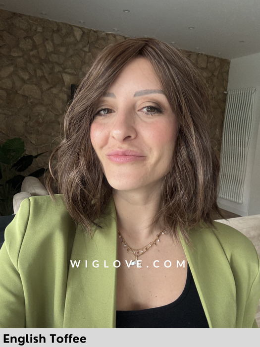 califia belle tress parrucca termoresistente sintetica piastrabile riga sinistra attaccatura naturale lacefront monofilamento laterale  piega mossa parrucca alle spalle