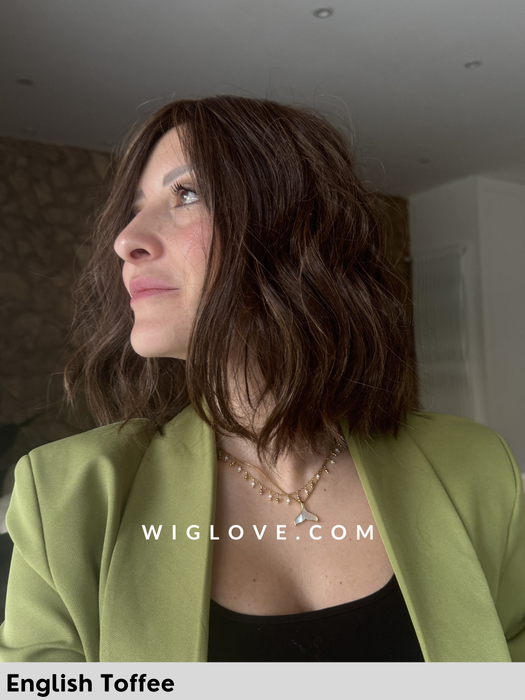 califia belle tress parrucca termoresistente sintetica piastrabile riga sinistra attaccatura naturale lacefront monofilamento laterale  piega mossa parrucca alle spalle