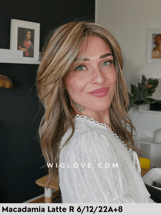 cambridge belle tress parrucca mossa fibra sintetica termoresistente attaccatura naturale riga centrale monofilamento parziale retro aperto fatto a macchina city collection