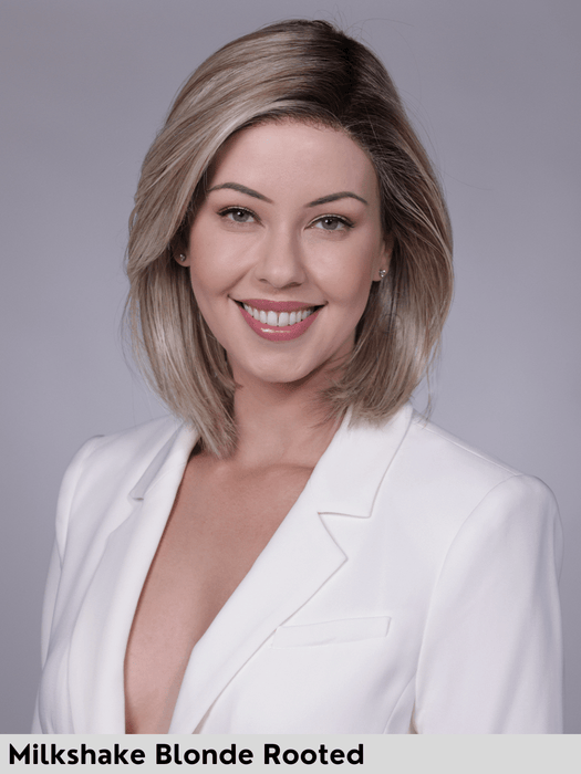 CARDIFF - riga sinistra, attaccatura naturale - Wig Love - Parrucca SinteticaMilkshake Blonde Rooted