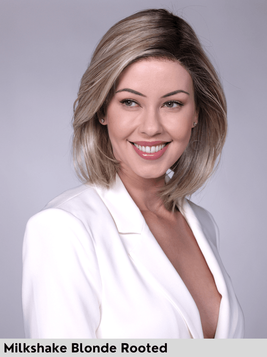 CARDIFF - riga sinistra, attaccatura naturale - Wig Love - Parrucca SinteticaMilkshake Blonde Rooted