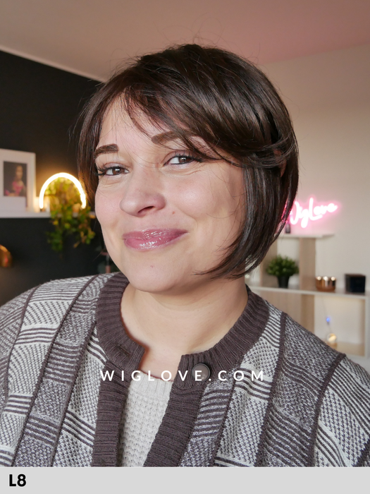 catwalk a light lace gisela mayer parrucca carrè sintetica liscia lacefront riga libera dispositivo medico CE taglia L