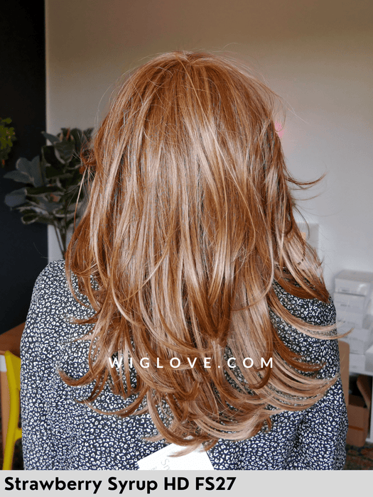 celeste jon renau parrucca lunga in fibra sintetica termoresistente parrucca piastrabile riga libera monofilamento lacefront attaccatura naturale strawberry syrup fs27