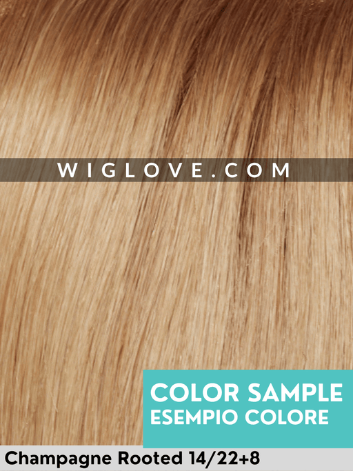 EURO SILVER - Capelli Naturali Europei - attaccatura naturale, riga libera, retro chiuso - Wig Love - Parrucca Capelli VeriChampagne Rooted 14/22+8