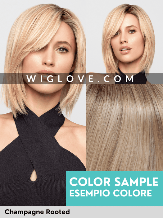 SYMPATHY HH REMY SPECIAL - Capelli Naturali Remy - 100% fatta a mano, doppio monofilamento, attaccatura naturale, poliuretano - Wig Love - Parrucca Capelli VeriHoney Blond Rooted