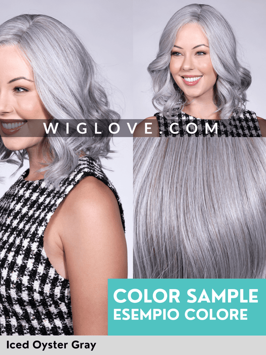 CHAMPION - 100% fatta a mano, attaccatura estesa, antiscivolo - Wig Love - Parrucca SinteticaIced Oyster Gray