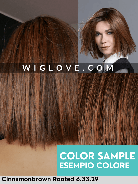ROMANCE DELUXE - 100% fatta a mano, attaccatura naturale, riga libera - Wig Love - Parrucca SinteticaCinnamon Brown Rooted
