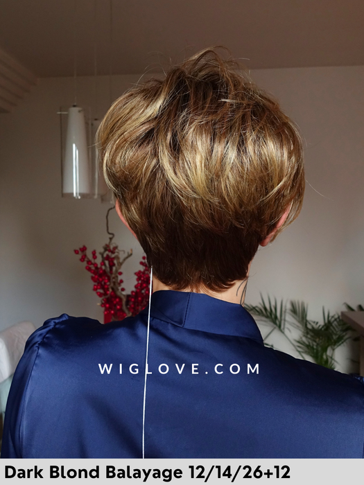 clic parrucca corta gisela mayer fibra sintetica tradizionale piccolo lacefront attaccatura naturale riga sinistra monofilamento laterale retro aperto fatto a macchina