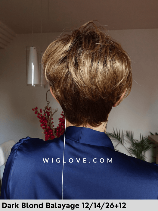 clic parrucca corta gisela mayer fibra sintetica tradizionale piccolo lacefront attaccatura naturale riga sinistra monofilamento laterale retro aperto fatto a macchina