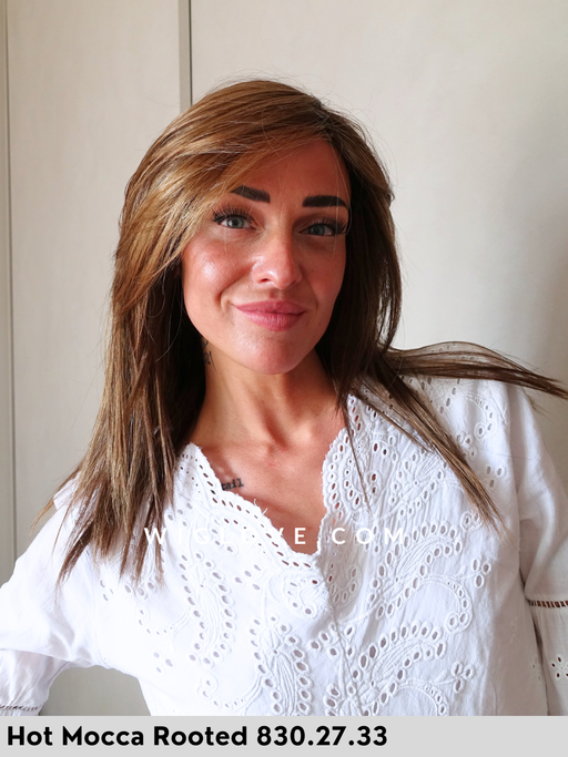 code mono ellen wille hot mocca rooted parrucca sintetica lacefront monofilamento riga sinistra liscia alle spalle scalata