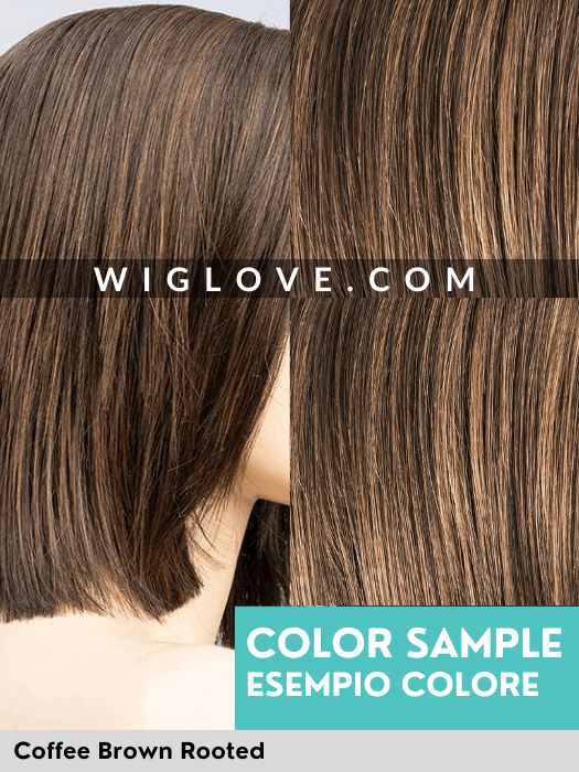 ROMANCE DELUXE - 100% fatta a mano, attaccatura naturale, riga libera - Wig Love - Parrucca SinteticaCoffee Brown Rooted