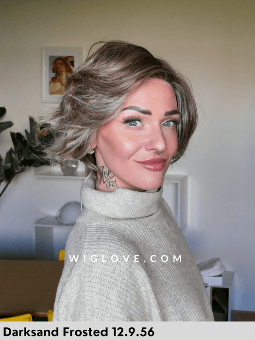 cookie mono part ellen wille parrucca carrè mosso  in fibra sintetica termoresistente lacefront riga sinistra dispositivo medico CE