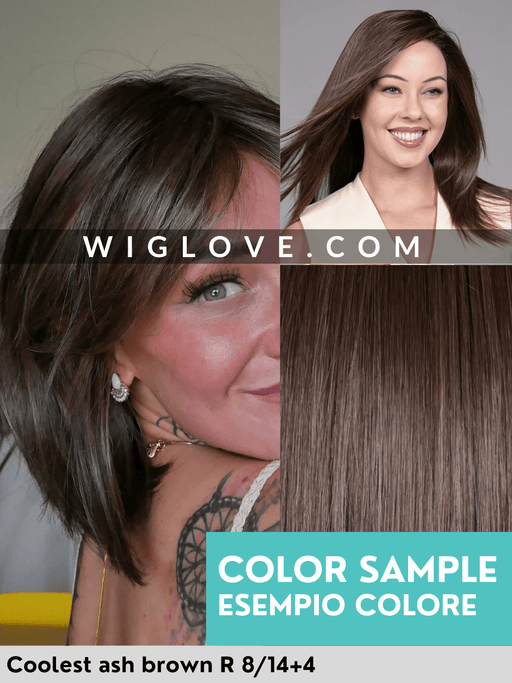 AMSTERDAM - riga centrale, attaccatura naturale - Wig Love - Parrucca SinteticaDark Brown + Highlights