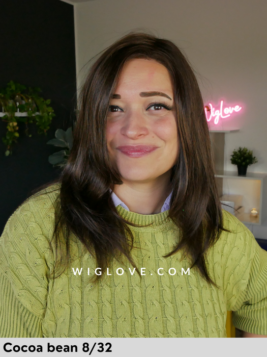 courtney jon renau 100% fatta a mano, attaccatura naturale, riga libera parrucca sintetica tradizionalelunga e liscia lacefront riga libera 