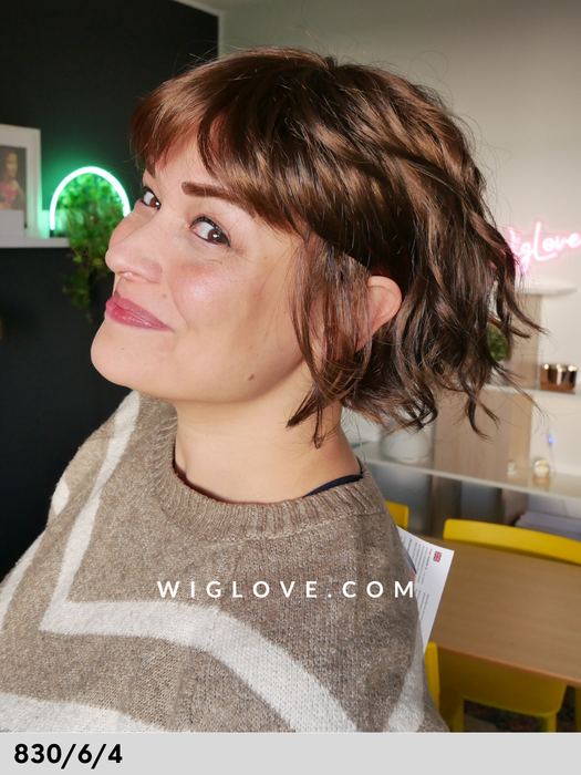 cupcake rokoko parrucca fatta a macchina sintetica frangetta monofilamento al vortice fibra sintetica dispositivo medico CE 