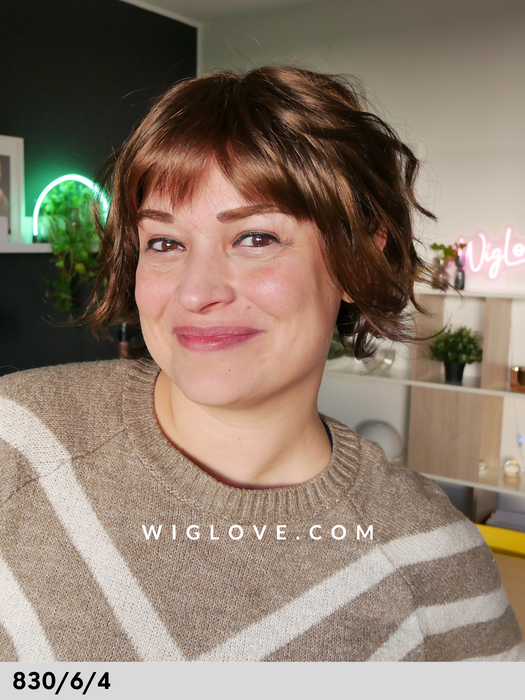 cupcake rokoko parrucca fatta a macchina sintetica frangetta monofilamento al vortice fibra sintetica dispositivo medico CE 