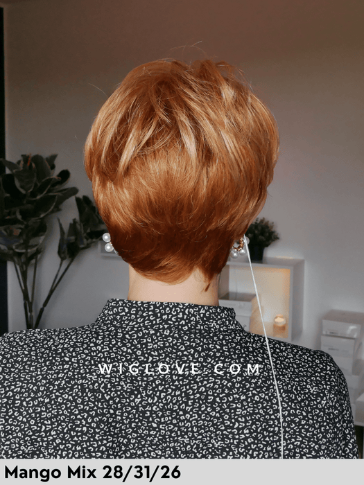 cyber II gisela mayer parrucca sintetica pixie cut  fatta a macchina riga sinistra in monofilamento