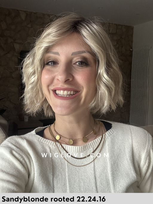 dance mono part ellen wille sandyblonde rooted parrucca sintetica caschetto mosso lacefront riga sinistra