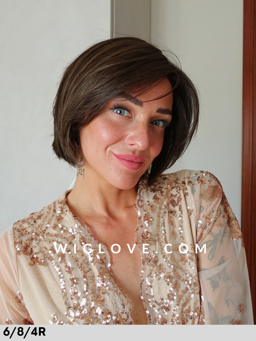 daphne parrucca rokoko sintetica termoresistente caschetto liscio lacefront riga sinistra in monofilamento taglia M dispositivo medico ce
