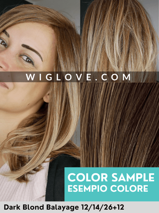 MAGIC WHISPER - riga sinistra, attaccatura naturale - Wig Love - Parrucca SinteticaDark Blond Balayage 14/26+12