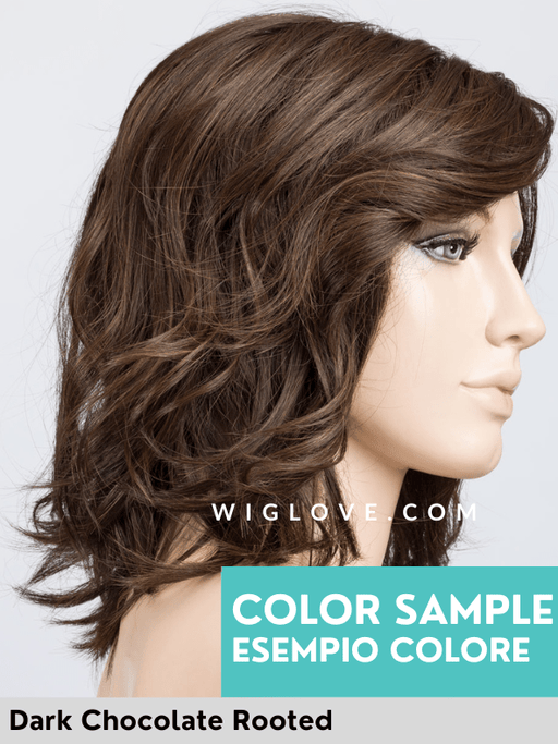 DELIGHT MONO PART - riga sinistra, attaccatura naturale - Wig Love - Parrucca SinteticaDark Chocolate Rooted