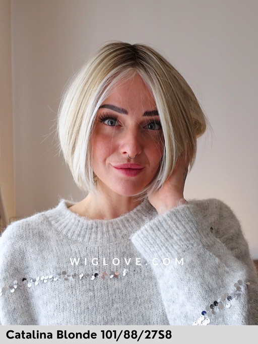 dawn jon renau parrucca sintetica termoresistente piastrabile caschetto corto piega liscia lacefront riga libera