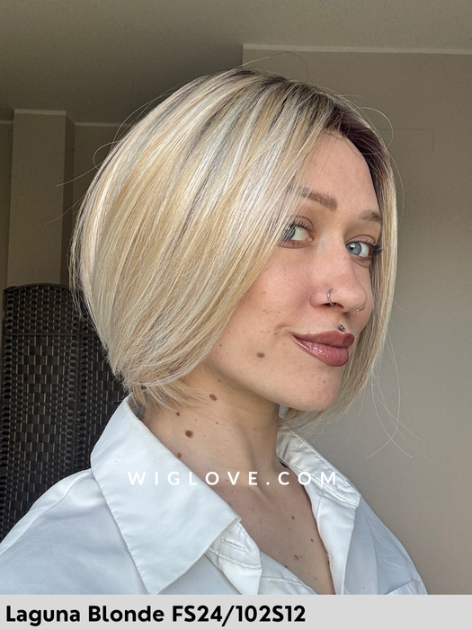 dawn jon renau parrucca sintetica termoresistente piastrabile caschetto corto piega liscia lacefront riga libera