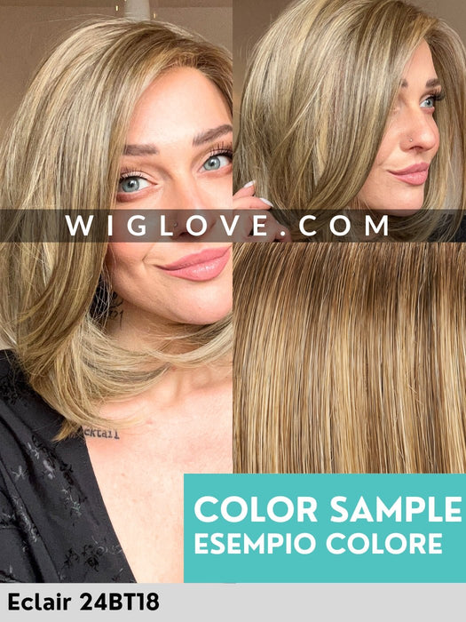 Eclair 24BT18 jon renau parrucca sintetica synthetic wig Dark Natural Ash Blonde & Light Gold Blonde Blend with Light Gold Blonde tips