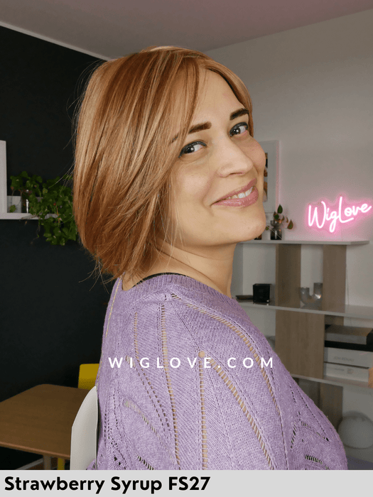 dawn jon renau parrucca sintetica termoresistente piastrabile caschetto corto piega liscia lacefront riga libera