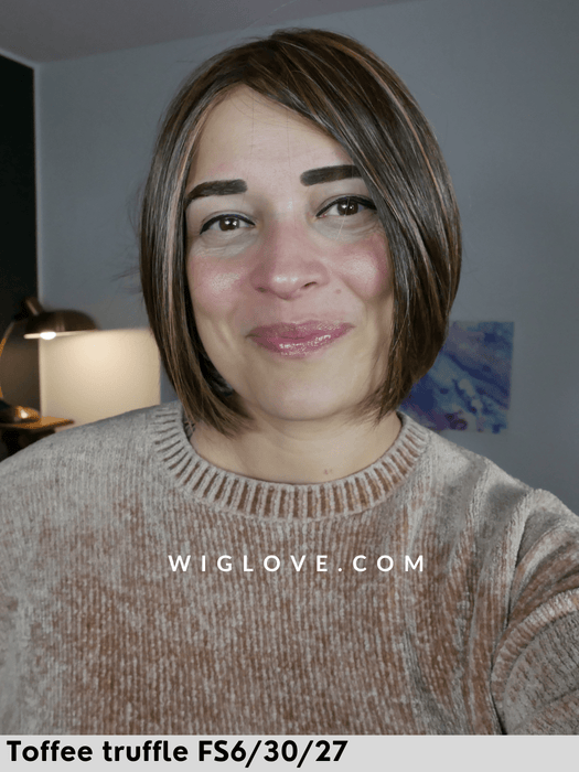 dawn jon renau parrucca sintetica termoresistente piastrabile caschetto corto piega liscia lacefront riga libera