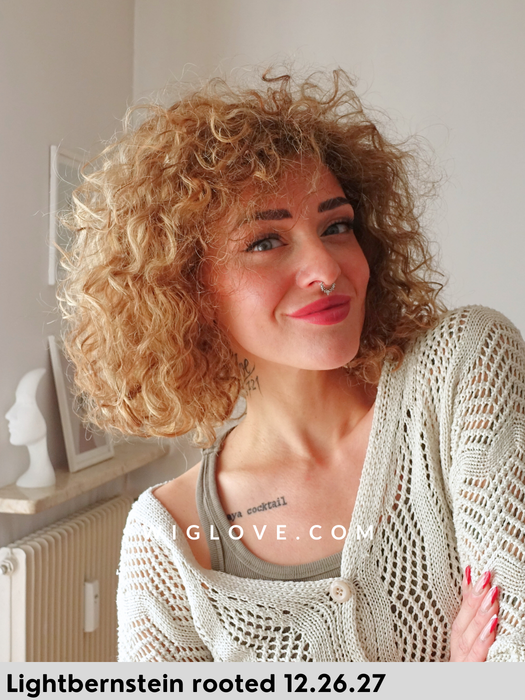 disco ellen wille parrucca riccia sintetica tradizionale alle spalle mini lacefront dispositivo medico CE