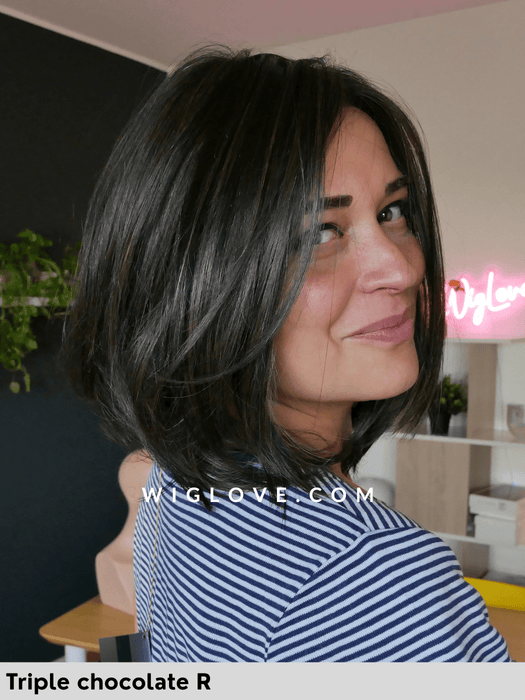 dubai belle tress parucca long bob scalato liscio city collection lacefront riga centrale retro aperto