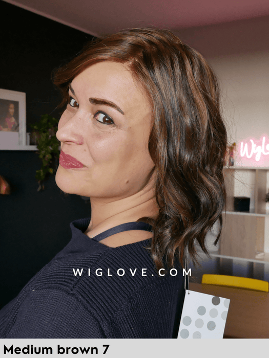 duo beach gisela mayer parrucca capello misto alle spalle mosso long bob doppio monofilamento lacefront retro fatto a macchina chiuso