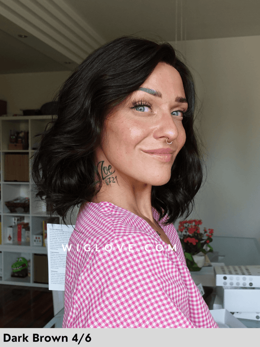 duo beach gisela mayer parrucca capello misto alle spalle mosso long bob doppio monofilamento lacefront retro fatto a macchina chiuso