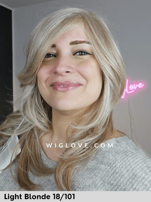 DUO ERICA - capelli misti - attaccatura naturale, riga libera e poliuretano - Wig Love - Parrucca Capelli MistiLight Blonde 18/101