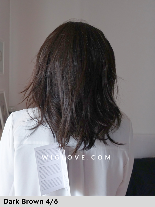 duo glam gisela mayer parrucca media scalata in capello misto fatta a mano con attaccatura naturale lacefront riga libera monofilamento chiusa sul retro taglia M 