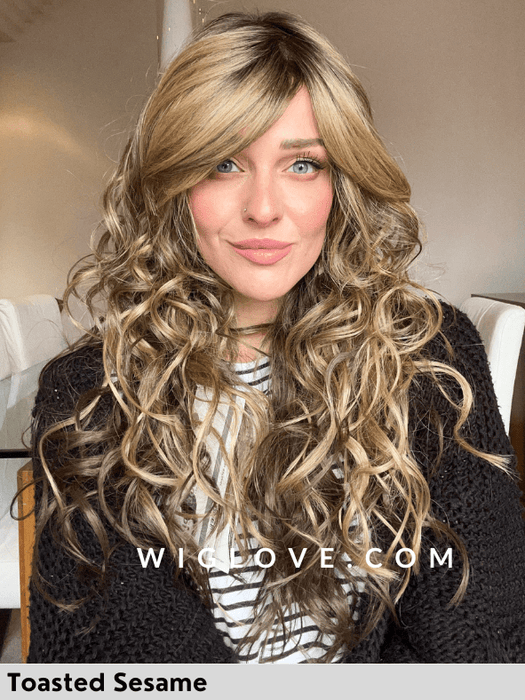 DUO KRISTA - Capelli Misti - riga libera, attaccatura naturale, poliuretano - Wig Love - Parrucca Capelli MistiToasted Sesame 12/24+8