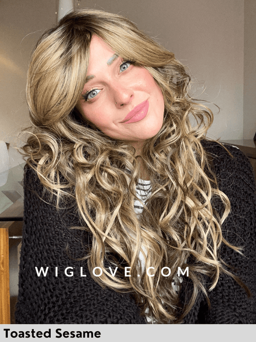 DUO KRISTA - Capelli Misti - riga libera, attaccatura naturale, poliuretano - Wig Love - Parrucca Capelli MistiToasted Sesame 12/24+8