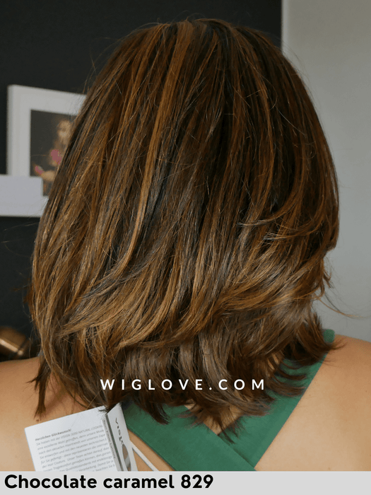 DUO LYNSEY MONO LACE - capelli misti - riga libera e attaccatura naturale - Wig Love - Parrucca SinteticaChocolate Caramel 829