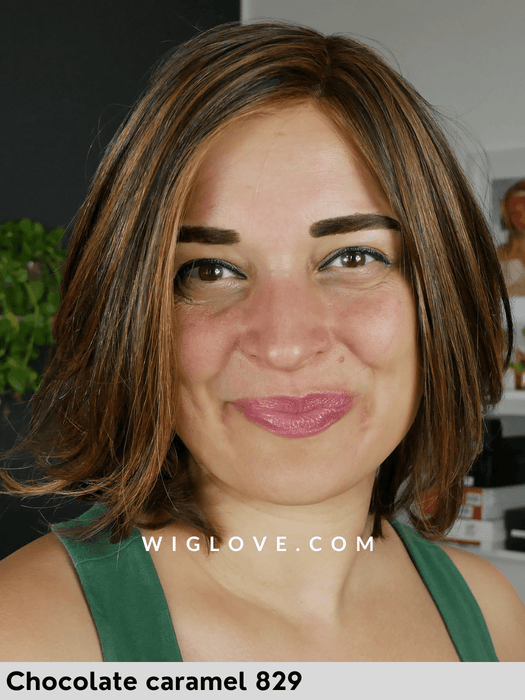 DUO LYNSEY MONO LACE - capelli misti - riga libera e attaccatura naturale - Wig Love - Parrucca SinteticaChocolate Caramel 829