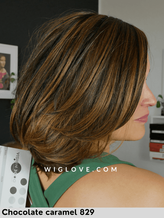 DUO LYNSEY MONO LACE - capelli misti - riga libera e attaccatura naturale - Wig Love - Parrucca SinteticaChocolate Caramel 829