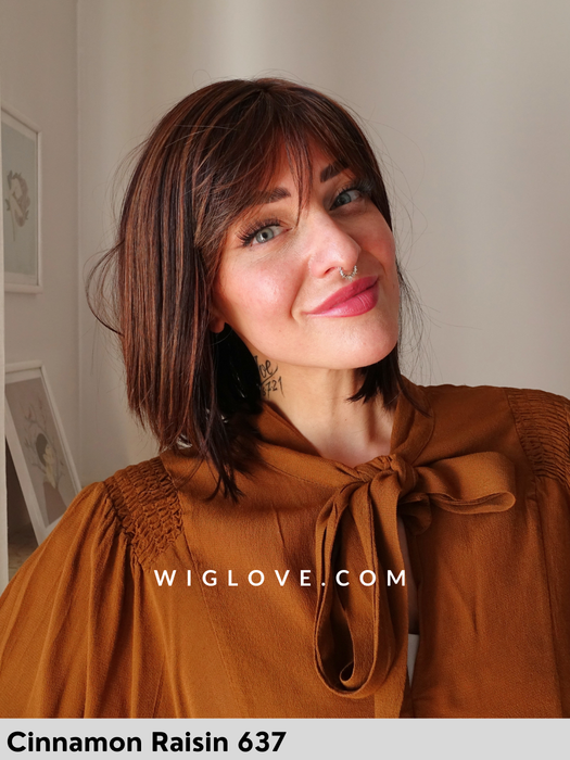 duo page gisela mayer parrucca capello misto long-bob con frangetta fatta a macchina riga sinistra monofilamento