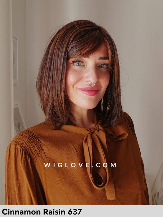 duo page gisela mayer parrucca capello misto long-bob con frangetta fatta a macchina riga sinistra monofilamento