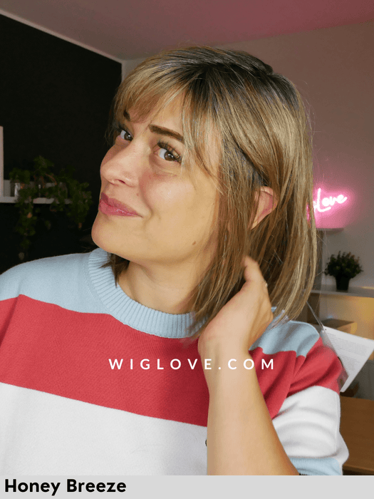 duo page gisela mayer parrucca capello misto long-bob con frangetta fatta a macchina riga sinistra monofilamento