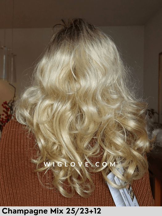 dynamic gisela mayer parrucca lunga mossa senza lacefront riga sinistra retro aperto  fibra sintetica tradizionale