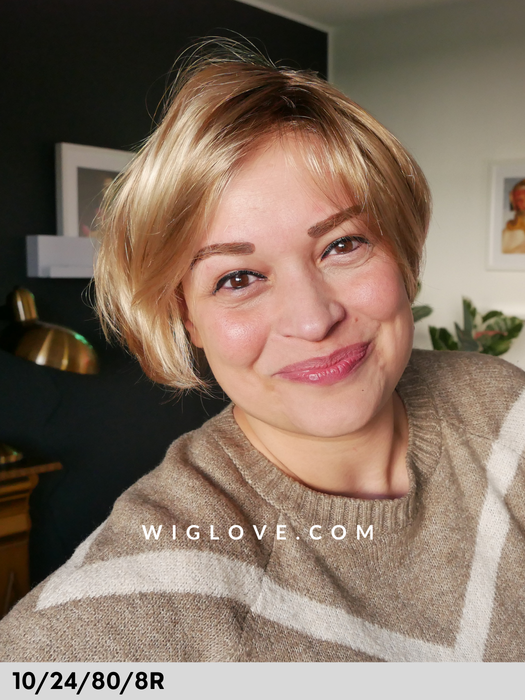 eclair rokoko parrucca sintetica caschetto carrè al mento piega liscia lacefront riga sinistra in monofilamento basso volume dispositivo medico CE