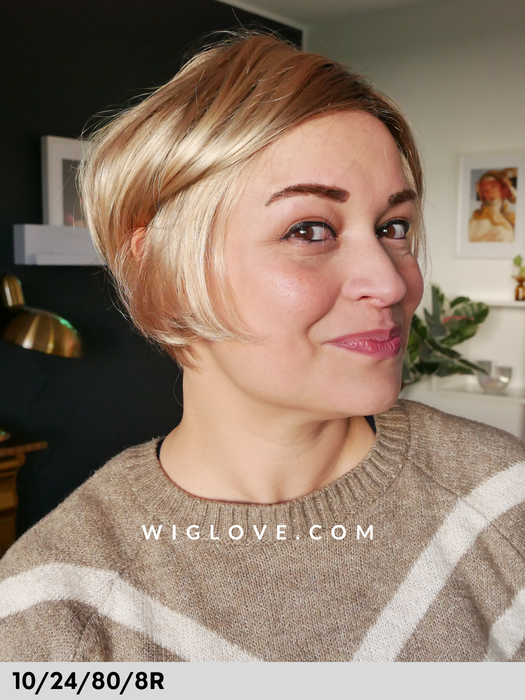 eclair rokoko parrucca sintetica caschetto carrè al mento piega liscia lacefront riga sinistra in monofilamento basso volume dispositivo medico CE