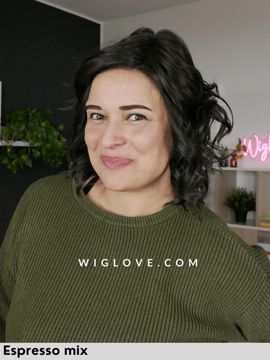 eclat ellen wille parrucca sintetica termoresistente fatta a mano riga libera lacefront attaccatura naturale monofilamento mossa alle spalle 