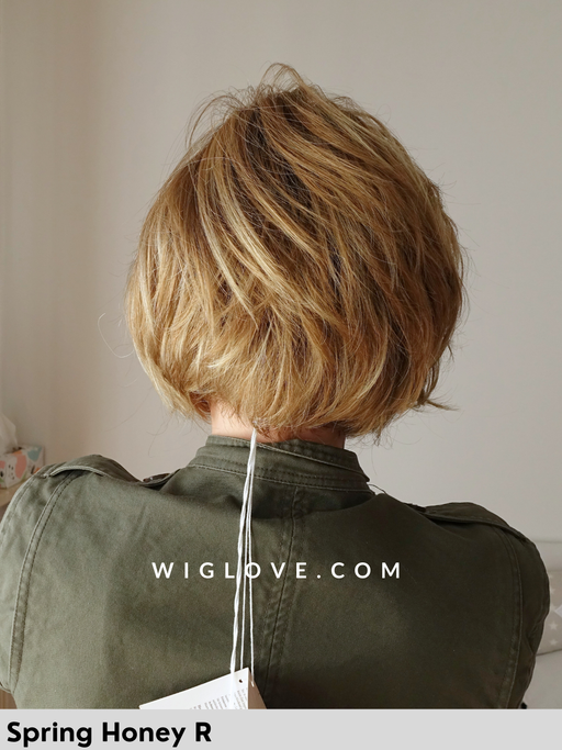 emery noriko parrucca caschetto scalato volume lacefront riga sinistra fibra sintetica tradizionale spring honey rooted piega liscia 